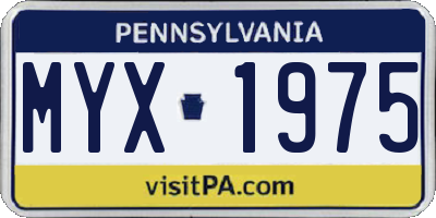 PA license plate MYX1975