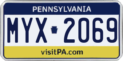 PA license plate MYX2069