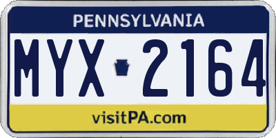 PA license plate MYX2164