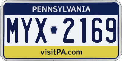 PA license plate MYX2169