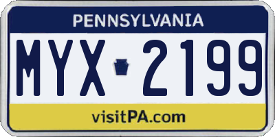 PA license plate MYX2199