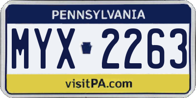 PA license plate MYX2263