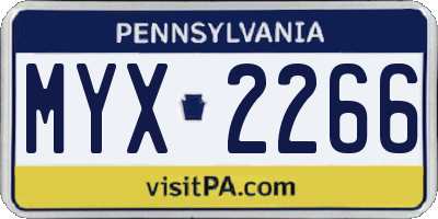 PA license plate MYX2266
