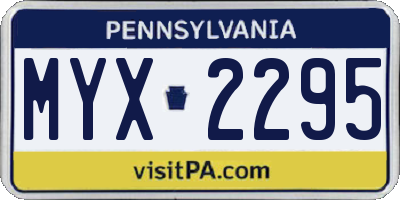 PA license plate MYX2295
