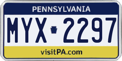 PA license plate MYX2297