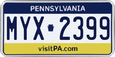 PA license plate MYX2399
