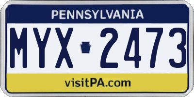 PA license plate MYX2473