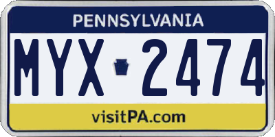 PA license plate MYX2474