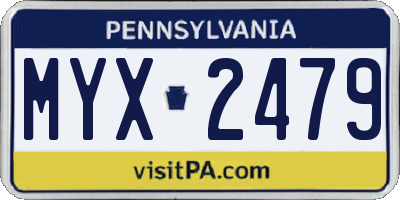 PA license plate MYX2479