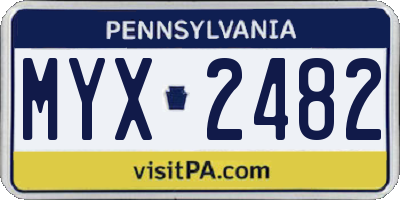 PA license plate MYX2482