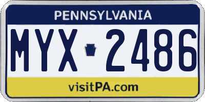 PA license plate MYX2486