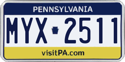 PA license plate MYX2511