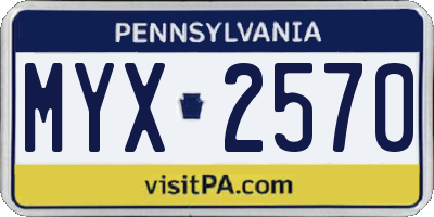 PA license plate MYX2570