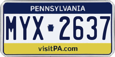 PA license plate MYX2637