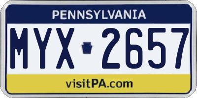 PA license plate MYX2657