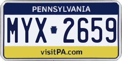 PA license plate MYX2659