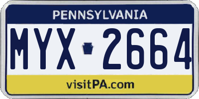 PA license plate MYX2664
