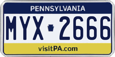 PA license plate MYX2666