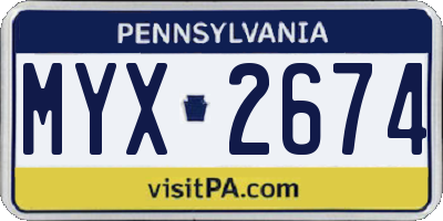 PA license plate MYX2674