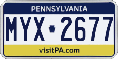 PA license plate MYX2677