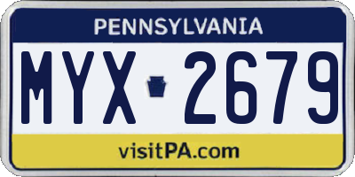 PA license plate MYX2679