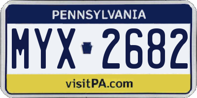 PA license plate MYX2682