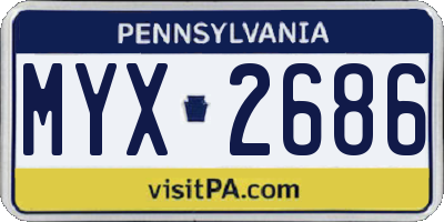PA license plate MYX2686