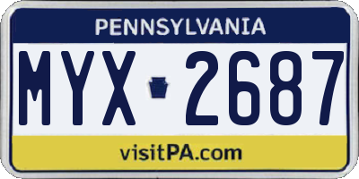 PA license plate MYX2687