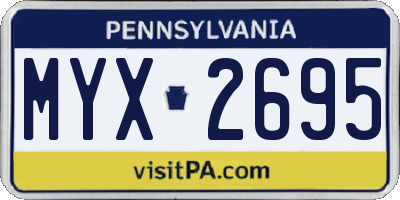 PA license plate MYX2695