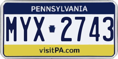 PA license plate MYX2743