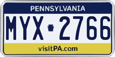 PA license plate MYX2766