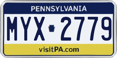 PA license plate MYX2779