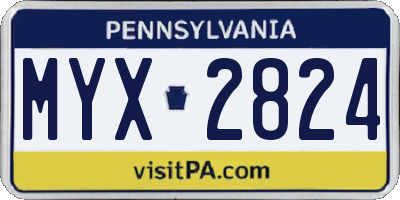 PA license plate MYX2824