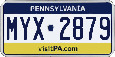 PA license plate MYX2879