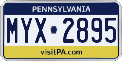 PA license plate MYX2895