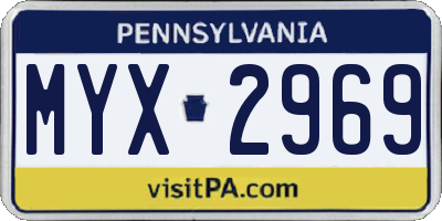 PA license plate MYX2969