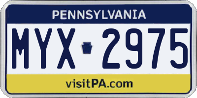 PA license plate MYX2975