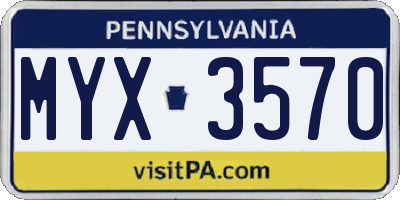 PA license plate MYX3570
