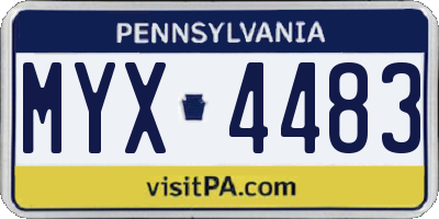 PA license plate MYX4483