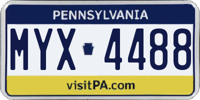 PA license plate MYX4488