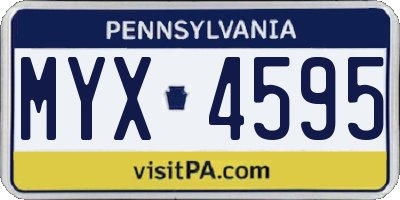 PA license plate MYX4595