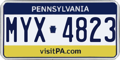 PA license plate MYX4823