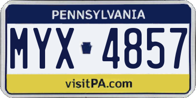PA license plate MYX4857