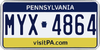 PA license plate MYX4864