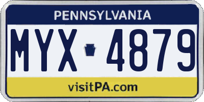 PA license plate MYX4879