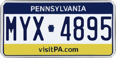 PA license plate MYX4895