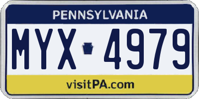 PA license plate MYX4979