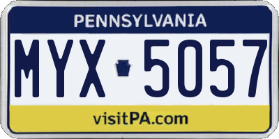 PA license plate MYX5057