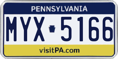 PA license plate MYX5166