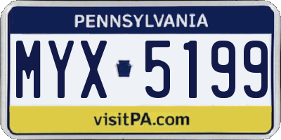 PA license plate MYX5199